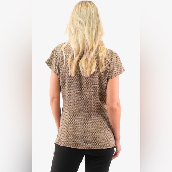 Michael Kors All Over Logo Print Front Tie Tunic Top Casual Plus Size 2X - Picture 2 of 10